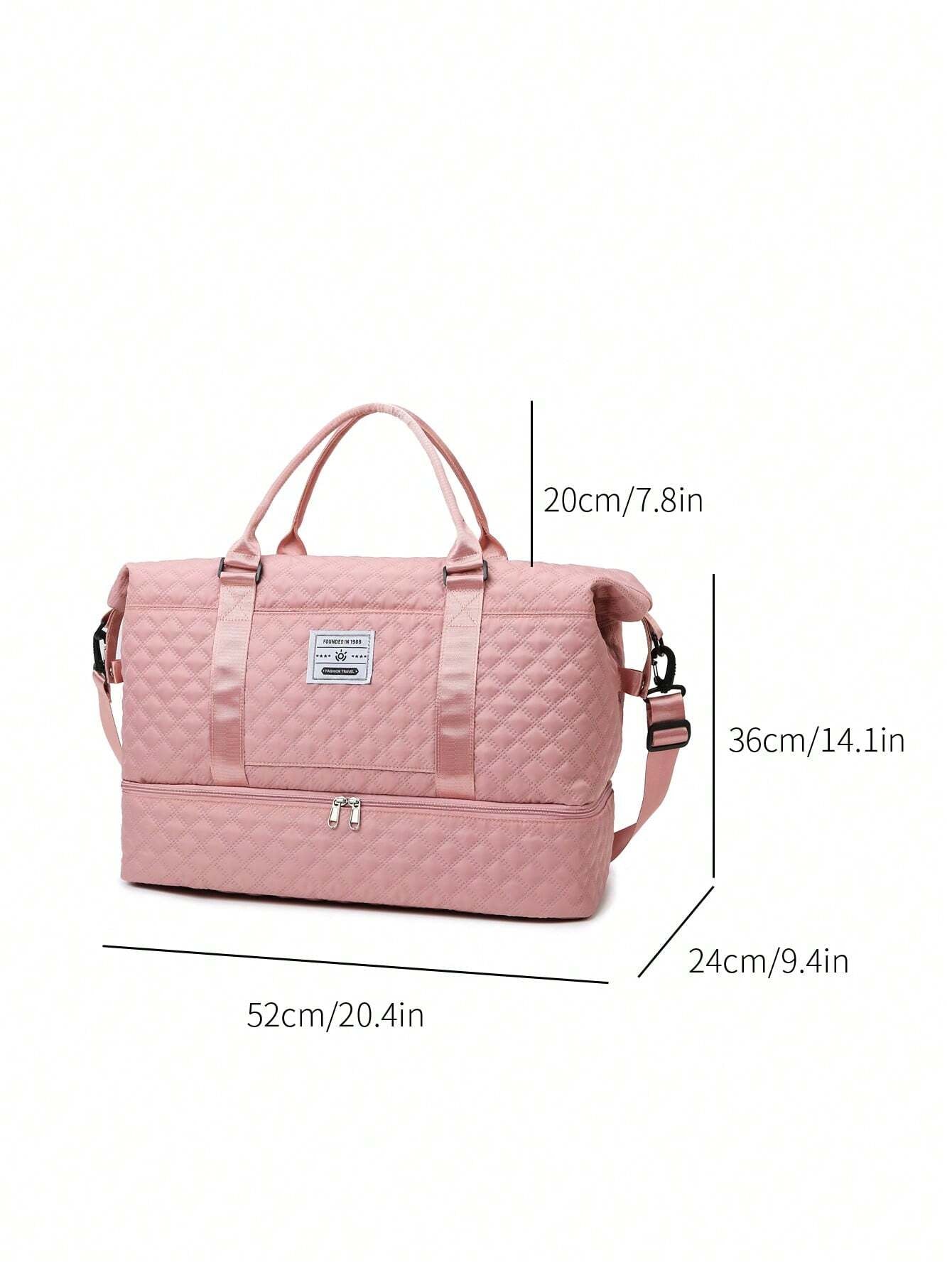 2PCS Large Capacity Travel Duffel Bag, Wet and Dry Separation Fitness Bag, Weekend Overnight Shoulder Bag, Hospital Necessary Mommy Bag, Travel Bag, Holiday Bag, Weekend Bag, Overnight Bag, with a Pull Bar Bag, with Shoe Storage, Boarding Bag, Cosmetics Storage Bag for Suitcase Gym Bag Duffle Bag for Luggage Carry on Bag College Bag Luggage Bags Weekender Bag Hospital Bag Pink Winter